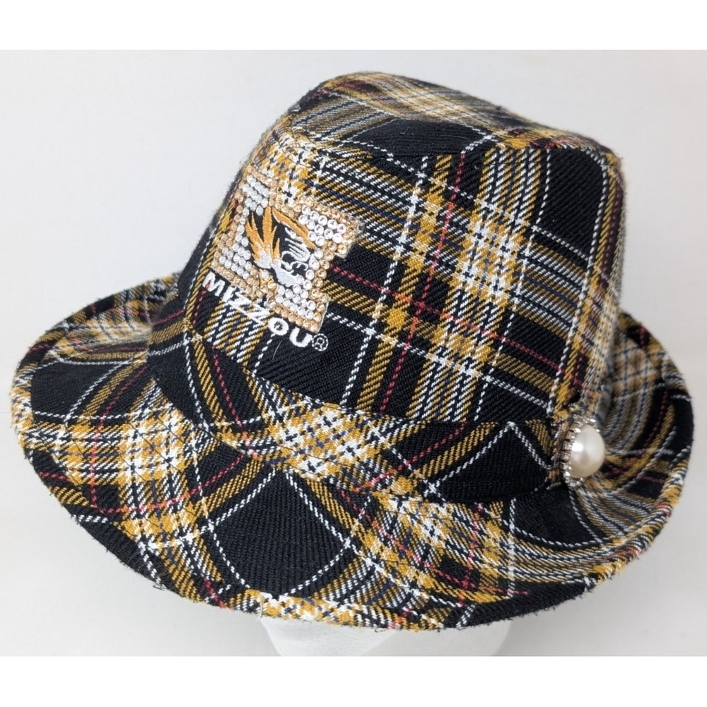 University of Missouri‎ Mizzou Tigers Plaid Bling Hat Fedora Small Women's Y2K